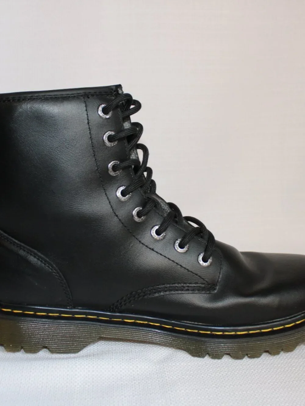 Dr. Martens Awley Black Leather Combat Boots, Men's US12, EU46, UK11
